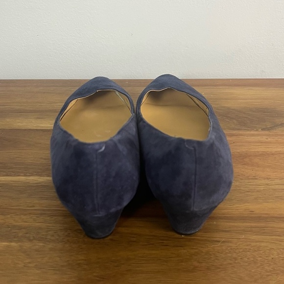Talbots navy LACEY PLATFORM WEDGES - SUEDE size 10 - Picture 5 of 11